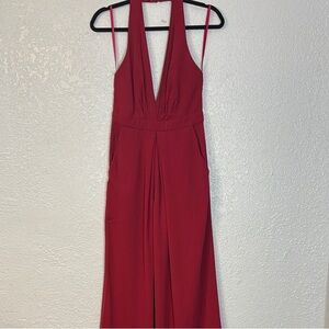 Jill Stuart Deep Red Backless Jumpsuit